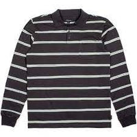 Brixton Noah L/S Polo "Washed Black/Green" SALE!