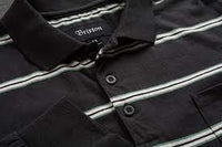 Brixton Noah L/S Polo "Washed Black/Green" SALE!