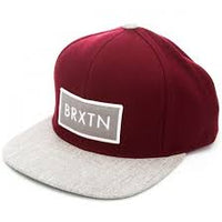 Brixton Rift Snapback "Burgundy/ Light heather Grey"