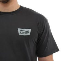 Brixton Stith S/S Tee "washed Black" (Standard Fit)